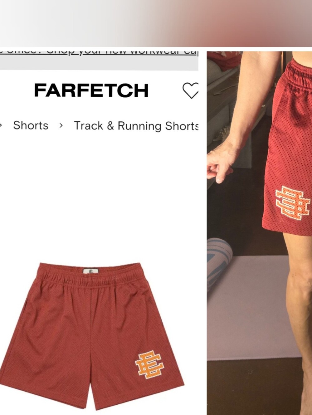 Nwot Eric Emanuel Basic Shorts Netted Mesh Shorts Burgundy W Yellow Small
